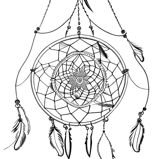 A Sketch Of A Dreamcatcher With Philipp Sarah's Name Incorporated