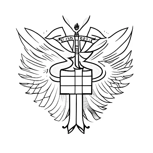 A Sketch Of A Eagle Feather With The Names Philipp And Sarah