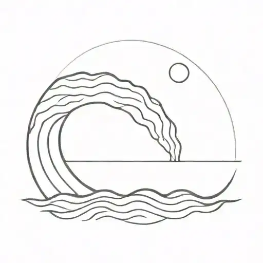 A Moon With Water Waves
