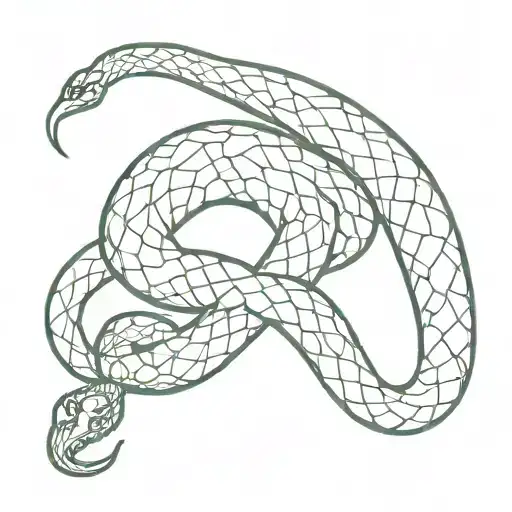 Snake Wrapped Red Ink