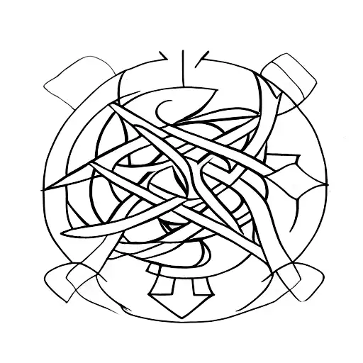 Pluto Symbol Crossed With A Trident