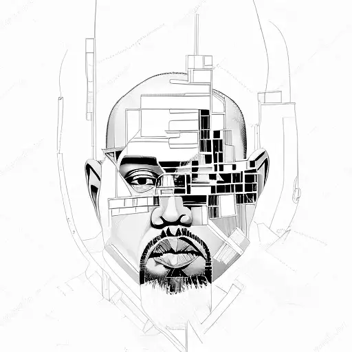 A Portrait Of Kanye West Made Entirely Of Musical Instruments