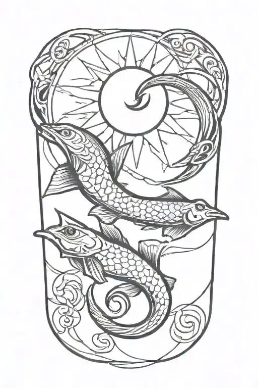 Sun Intertwined In Fish Hook Intertwined