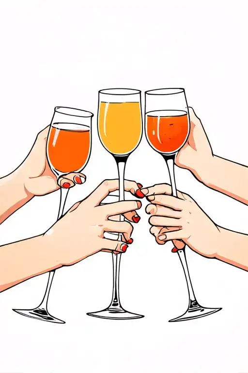 Tattoo For Four Friends Toasting Drinks