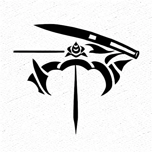 Katana With Black Fire On The Blade