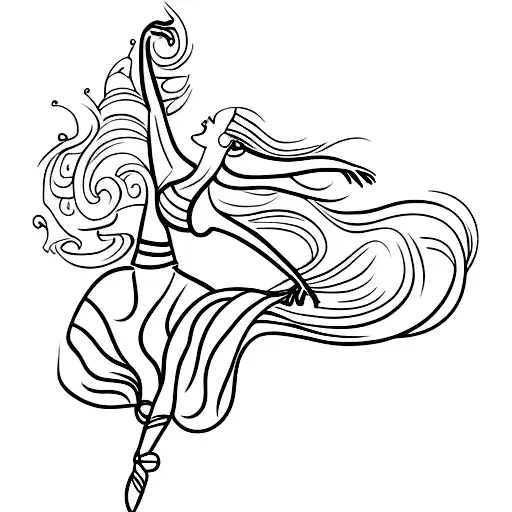 A Dancer On A Black Background