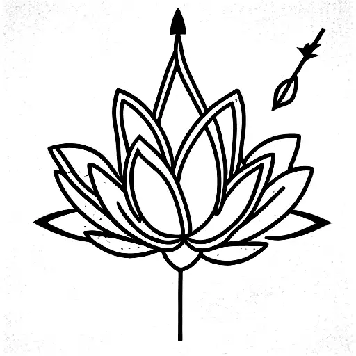 Lotus Flower With Arrow And Vines