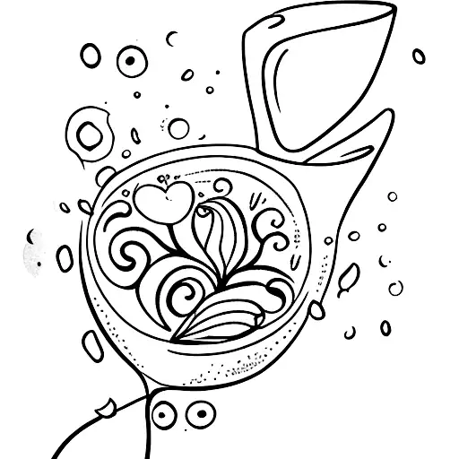 Wine Glass With Design That Signifies Filling Your Own Cup And Self Love