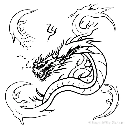 Silhouette Dragon Space Chinese