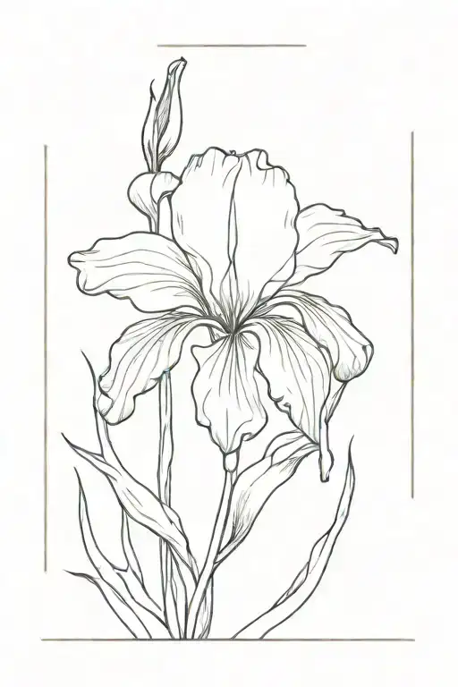 Black Iris Flower And Sun