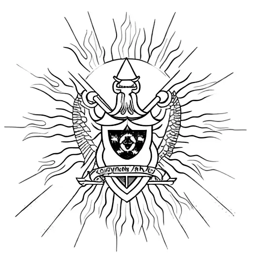 Macapagal Family Crest With A Sun Motif