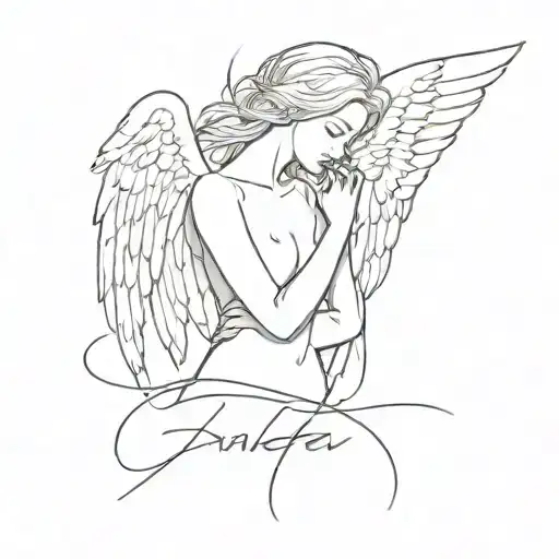 Angel With The Inscription Fallen