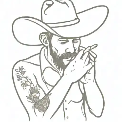 Cowboy Smoking With A Bible
