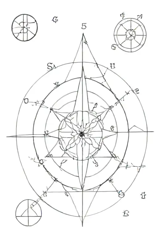 A Minimalist Compass Design Incorporating Elements Of Scandinavian Runes