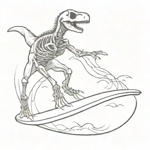 Surfing Dinosaur Skeleton