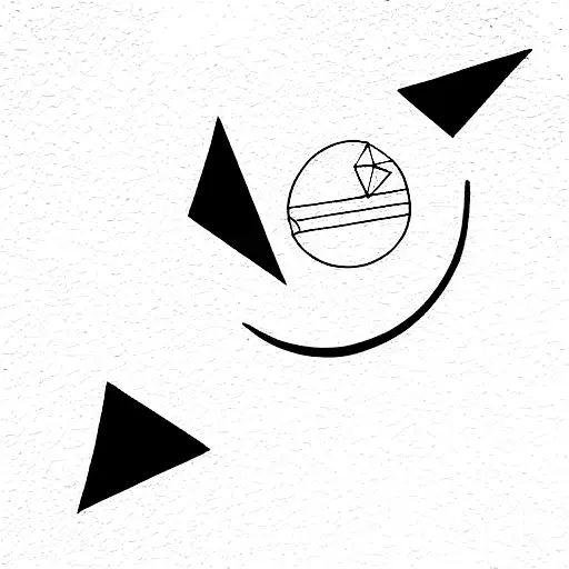 Moon And Geometrical Stuff Very Thin Lines