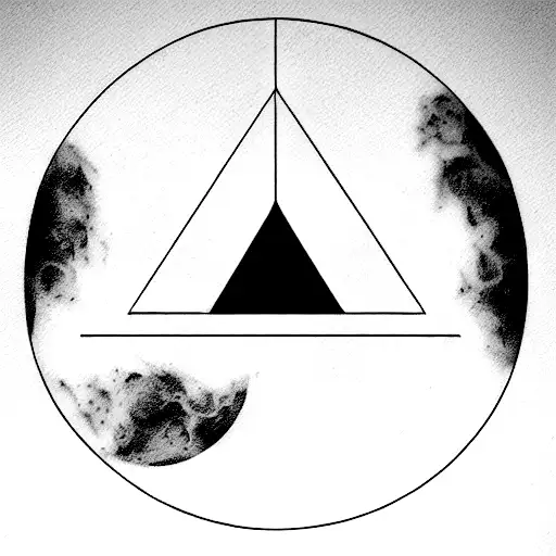 On The Ribs Moon And Geometrical Stuff Very Thin Lines So Minimalistic Plus Triangle