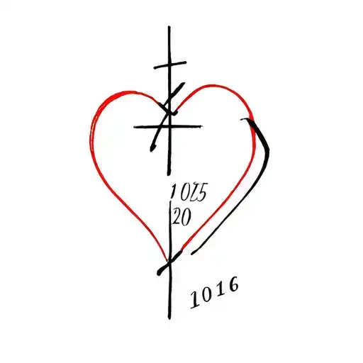 Heart And Cross With Date