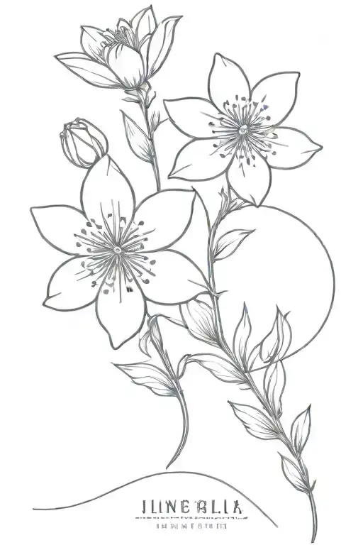 2 March Birth Flower July Birth Flower Intertwined