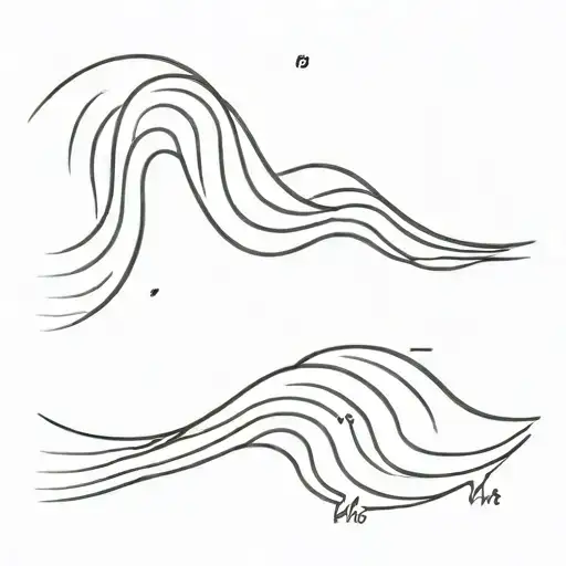 A Minimalist Design Of A Wave Pattern With The Coordinates Of Home Subtly Woven Into The Waves