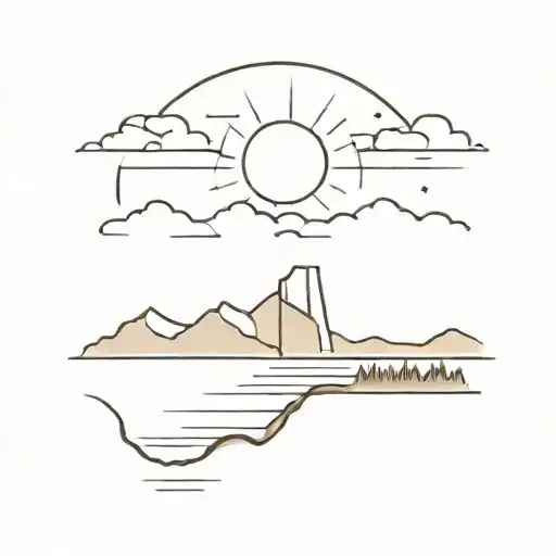 A Minimalist Design Of A Serene Menai Strait From Caernarfon Wit The Sun Setting