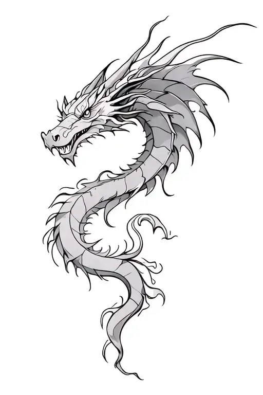 Flying Dragon Made Of Smoke