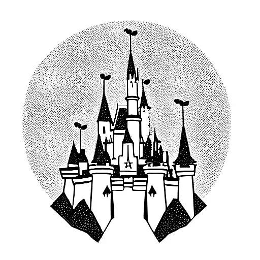 Disney Castle Mashup With Dot Stars