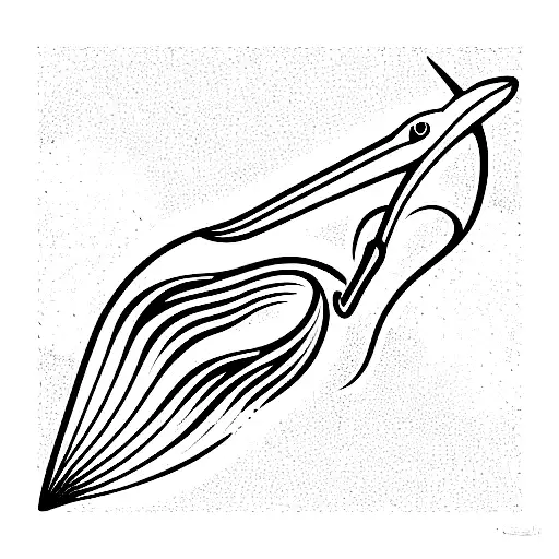 Ocean Wave Crest With Pelican Wings Same Shape As Wave Flying Over