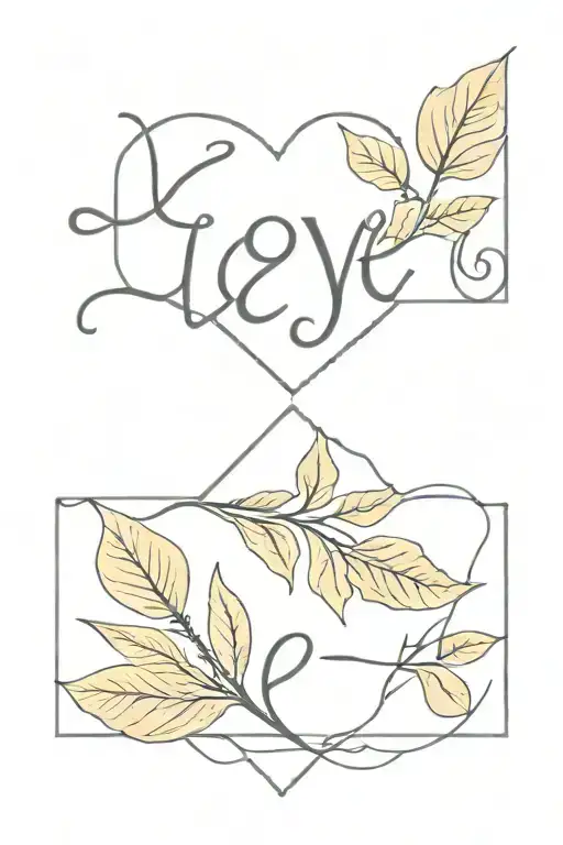 Love Written And Greek Leaf