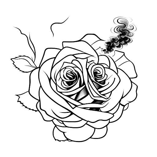 Rose Including Stem With Smoke