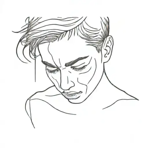 Boy In Dark With Out Any Hope Having Few Tears In Eyes