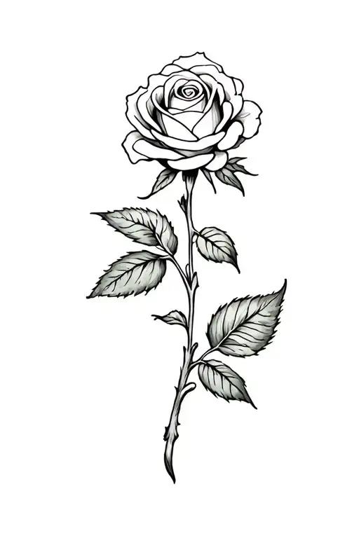 Rose Tattoo But The Stem Being Nana In Cursive Verticaly