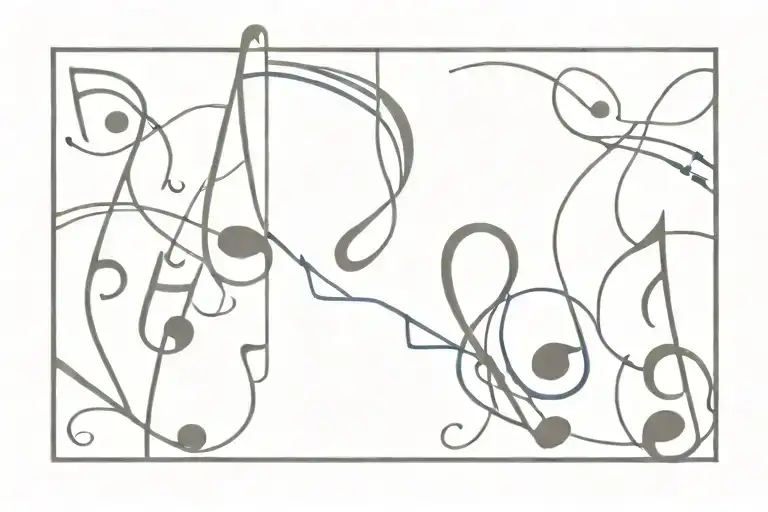 Music Notes Intertwined