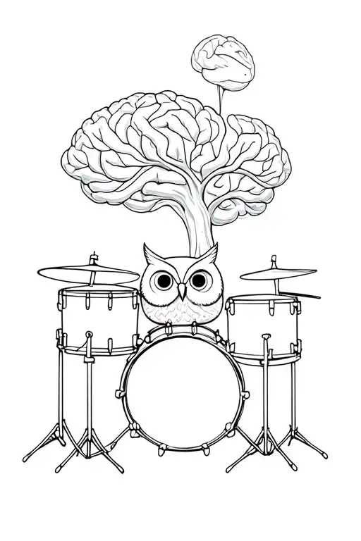 Duck Drum Kit Owl Tree And A Brain
