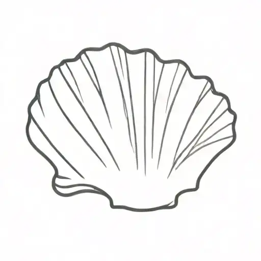 Line Drawing Scallop Shell