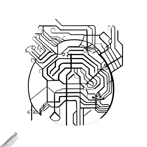 A Circuit Board Pattern Forming The Shape Of A Coffee Bean