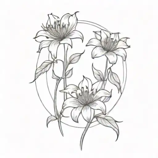 Three Circles That Fill With Spider Lily Rose