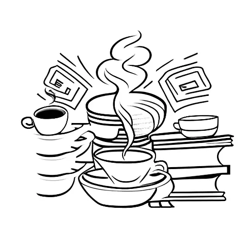 Stack Of Books With A Steaming Coffee Cup On Top