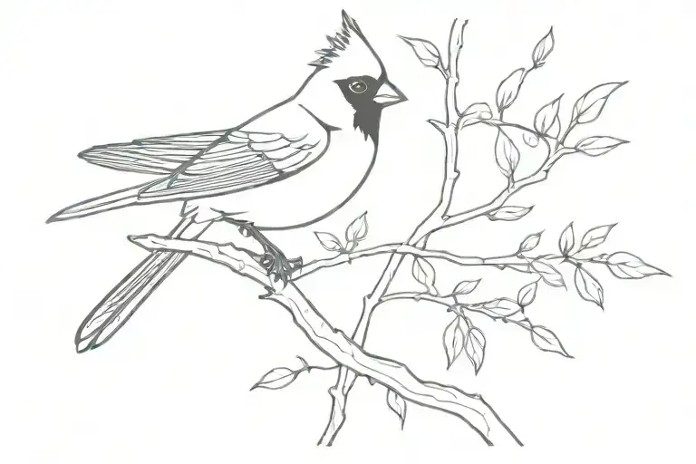 Black Cardinal On A Branch