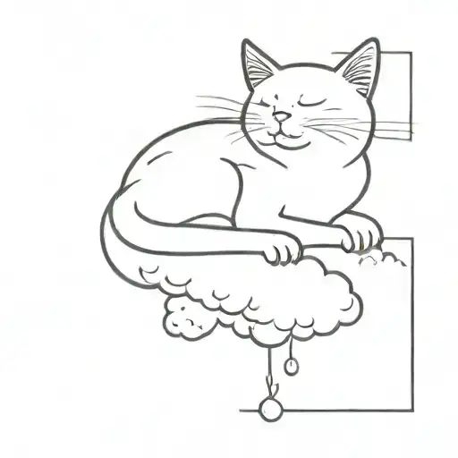 Cat Sleeping On A Cloud