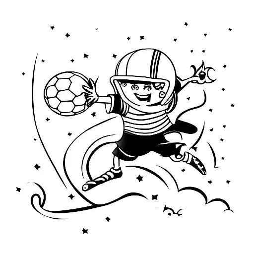 A Child Playing Football