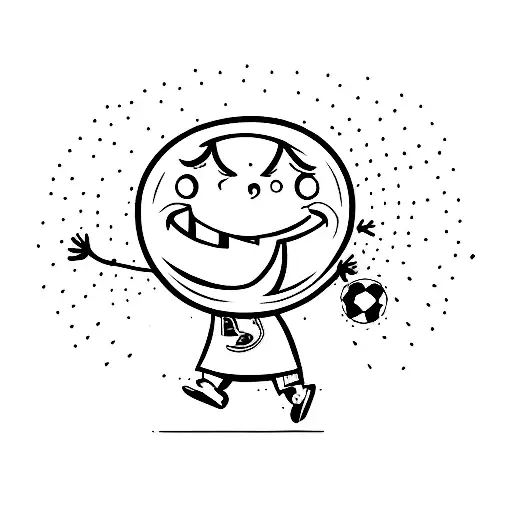 A Child Playing Football Without Details