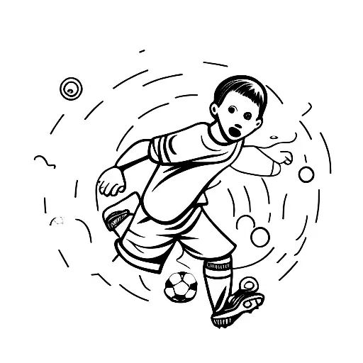 A Child Playing Soccer Without Face