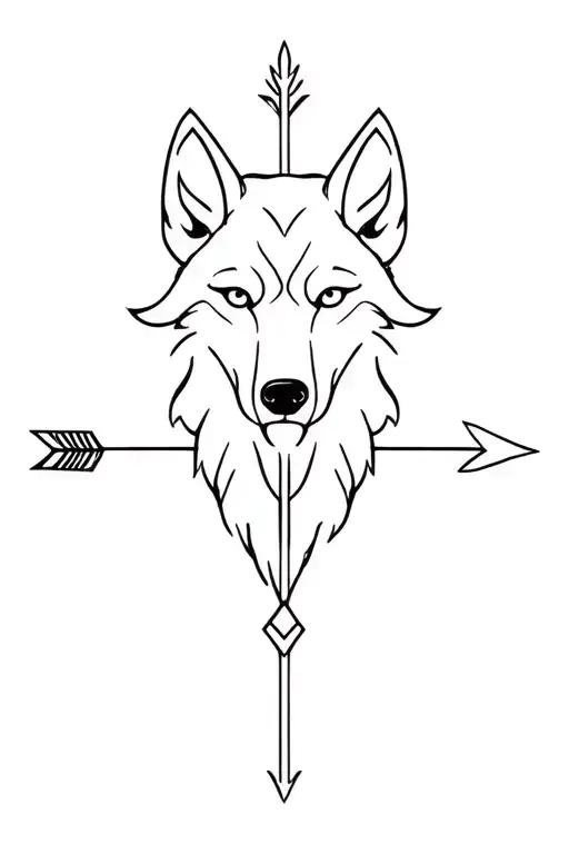 Snow Wolf And Arrow And Taurus Zodiac Sign