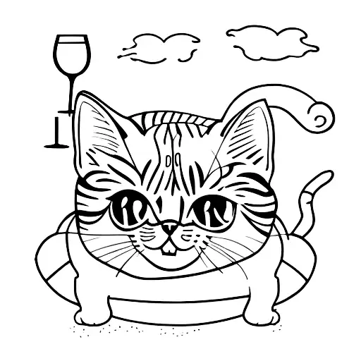 A Cat With Wine