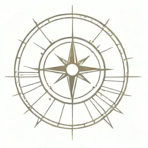 Compass And Sun Rays