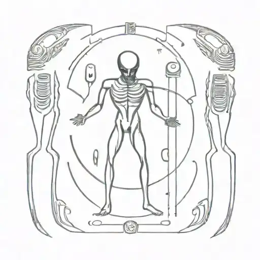 Aliens In Egyptian Hieroglyphs Forming A Data