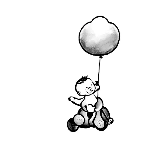 A Baby With A Balloon