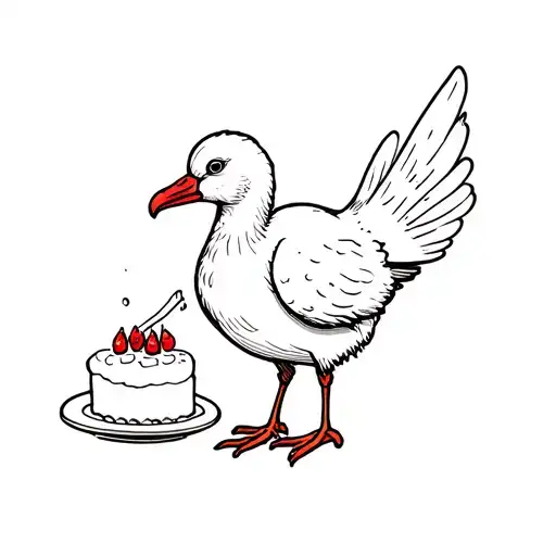 Dodo Bird Eating A Cake
