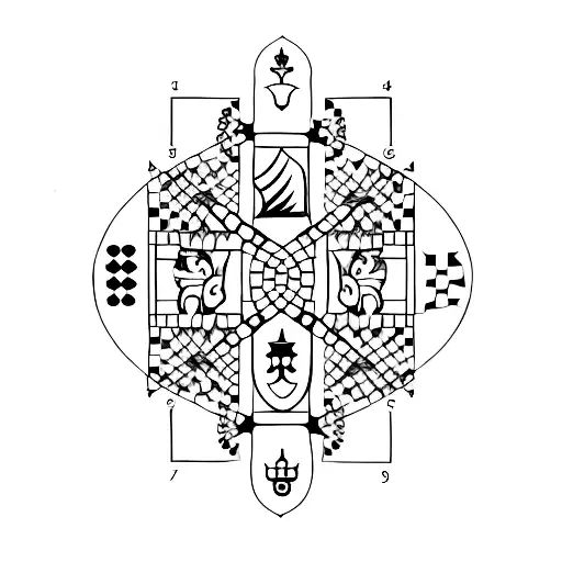 A Minimalist Tattoo Of A Chessboard With A Single Chess Piece